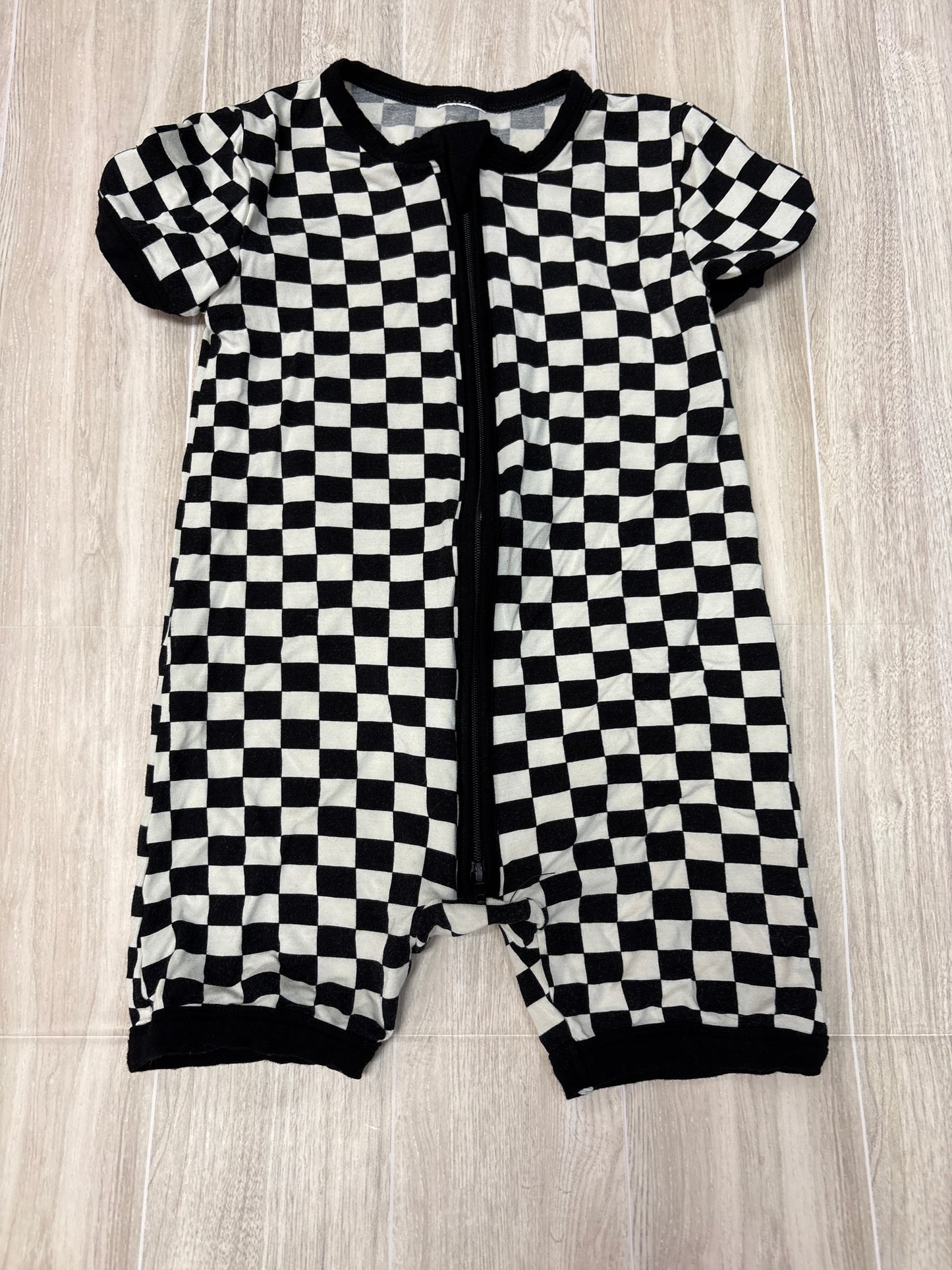 6-9m Black/White Checkered Shortie Romper