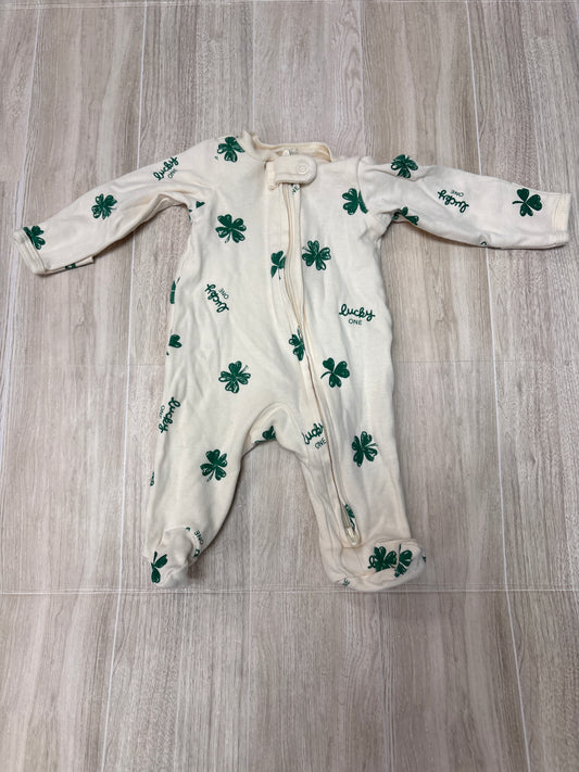 Preemie Cream Four Leaf Clover Pajama