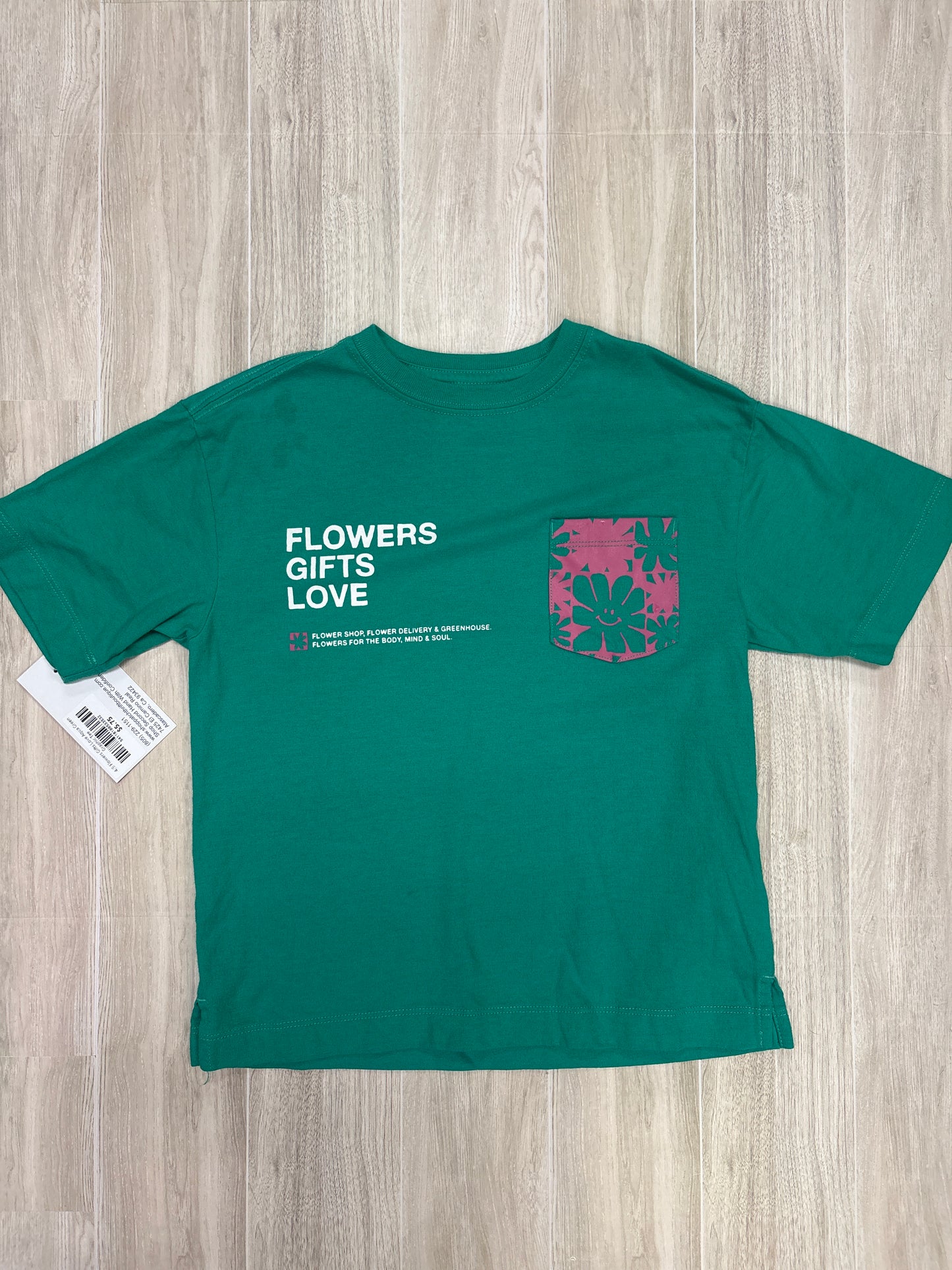 4/5 Flowers Gifts Love Aqua Green Graphic Tee