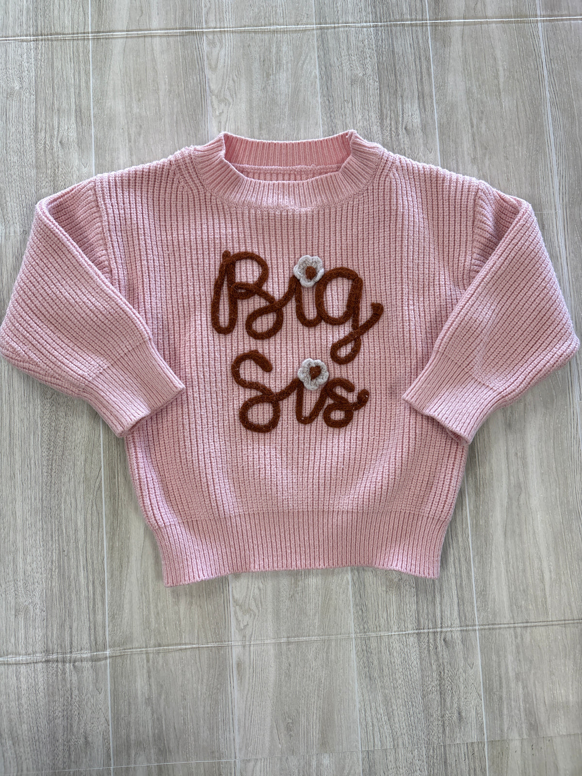 18-24m Light Pink Big Sis Knit Sweater