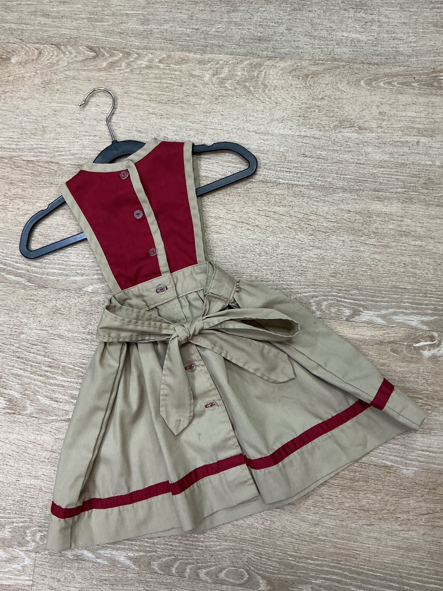 4T Tan/Red Heart Tank Dress