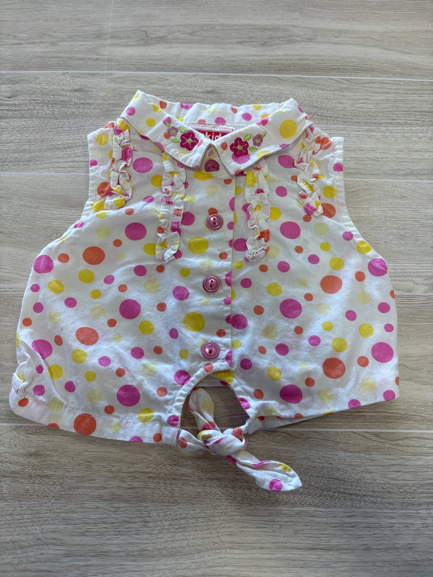 Vintage 12m Polka Collared Crop Tank