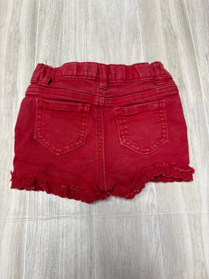 18m Red Eyelet Denim Short