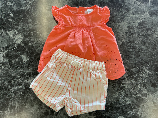 3m Coral Top + Shorts Set