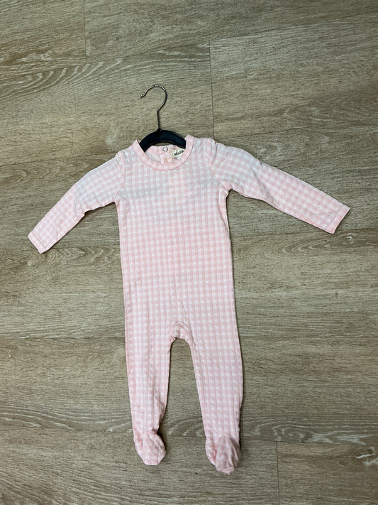 NWT 9m Pink Checkered Pajama Romper