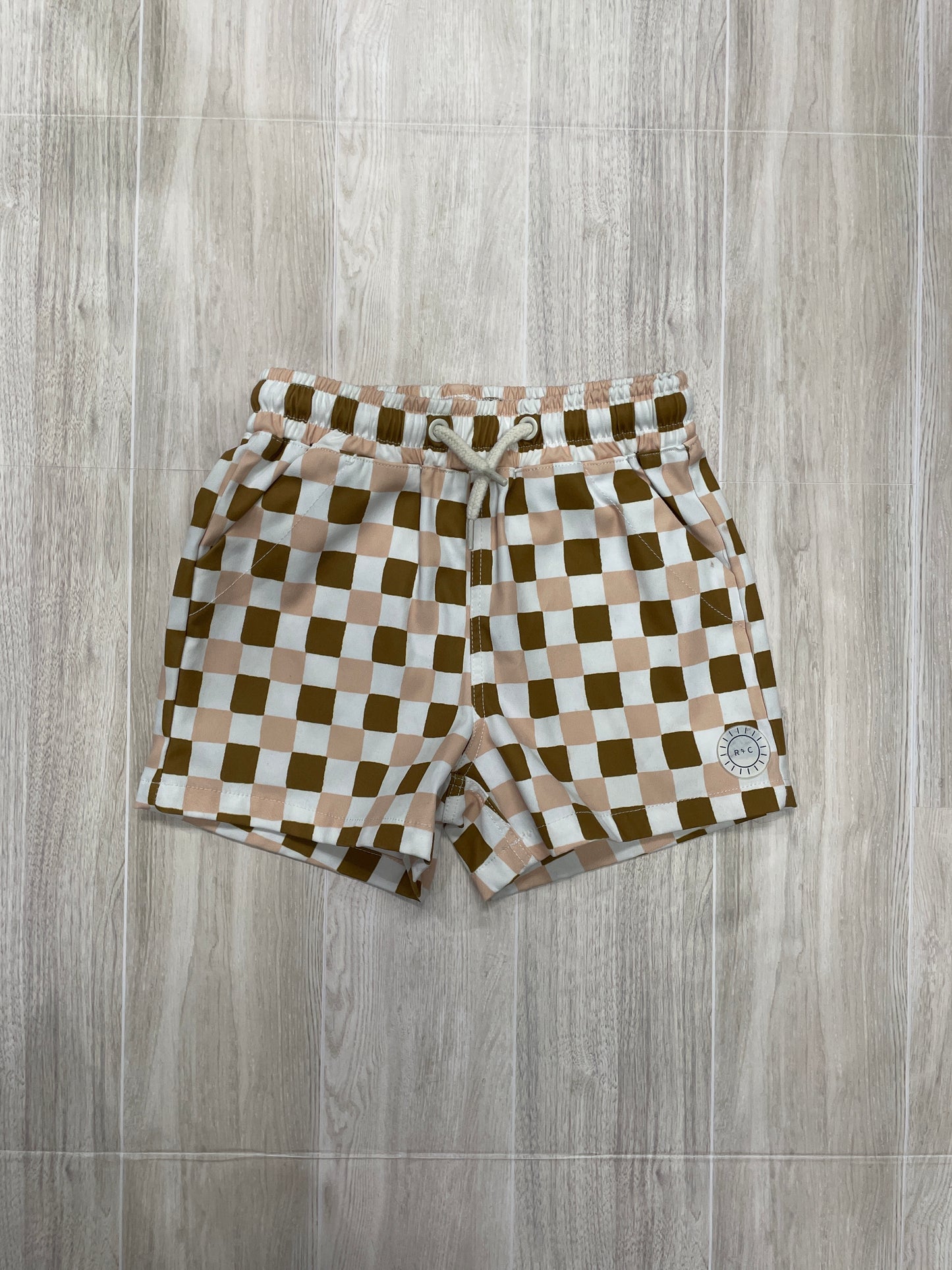 12-18m Rylee + Cru Checkered Boardshorts Swim