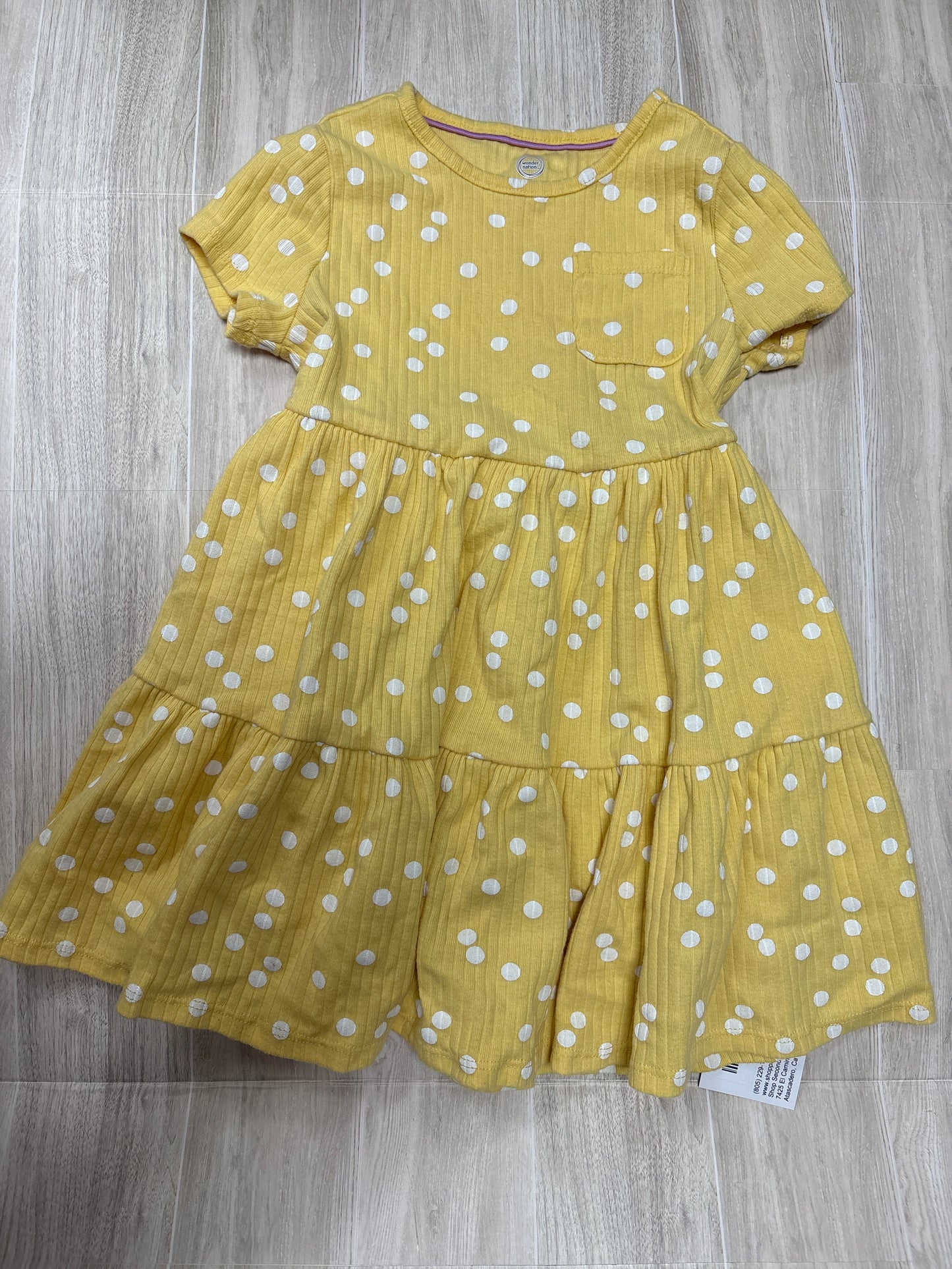 5T Yellow Polka Dotted Dress
