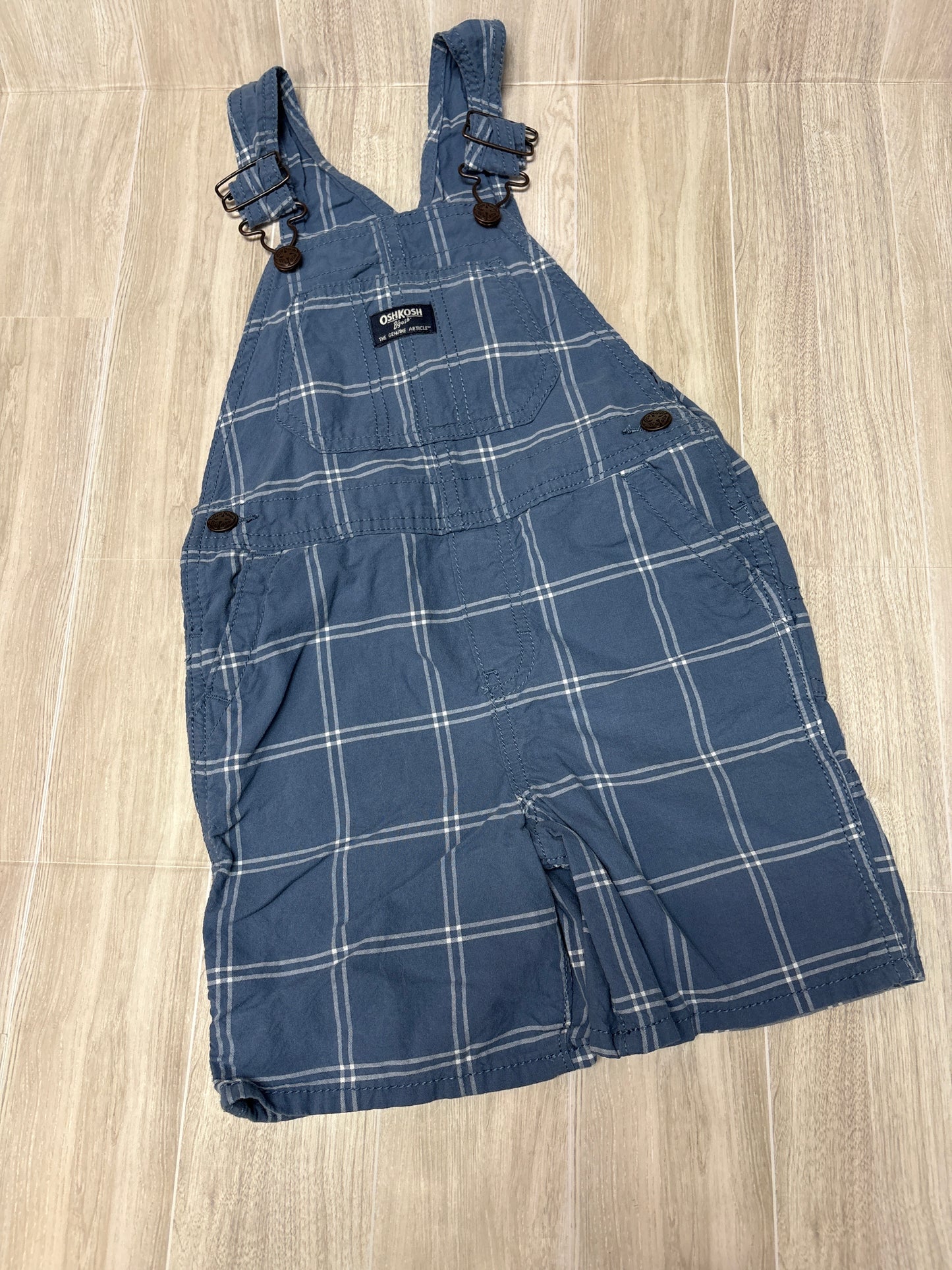 4T Oshkosh Blue Plaid Overall