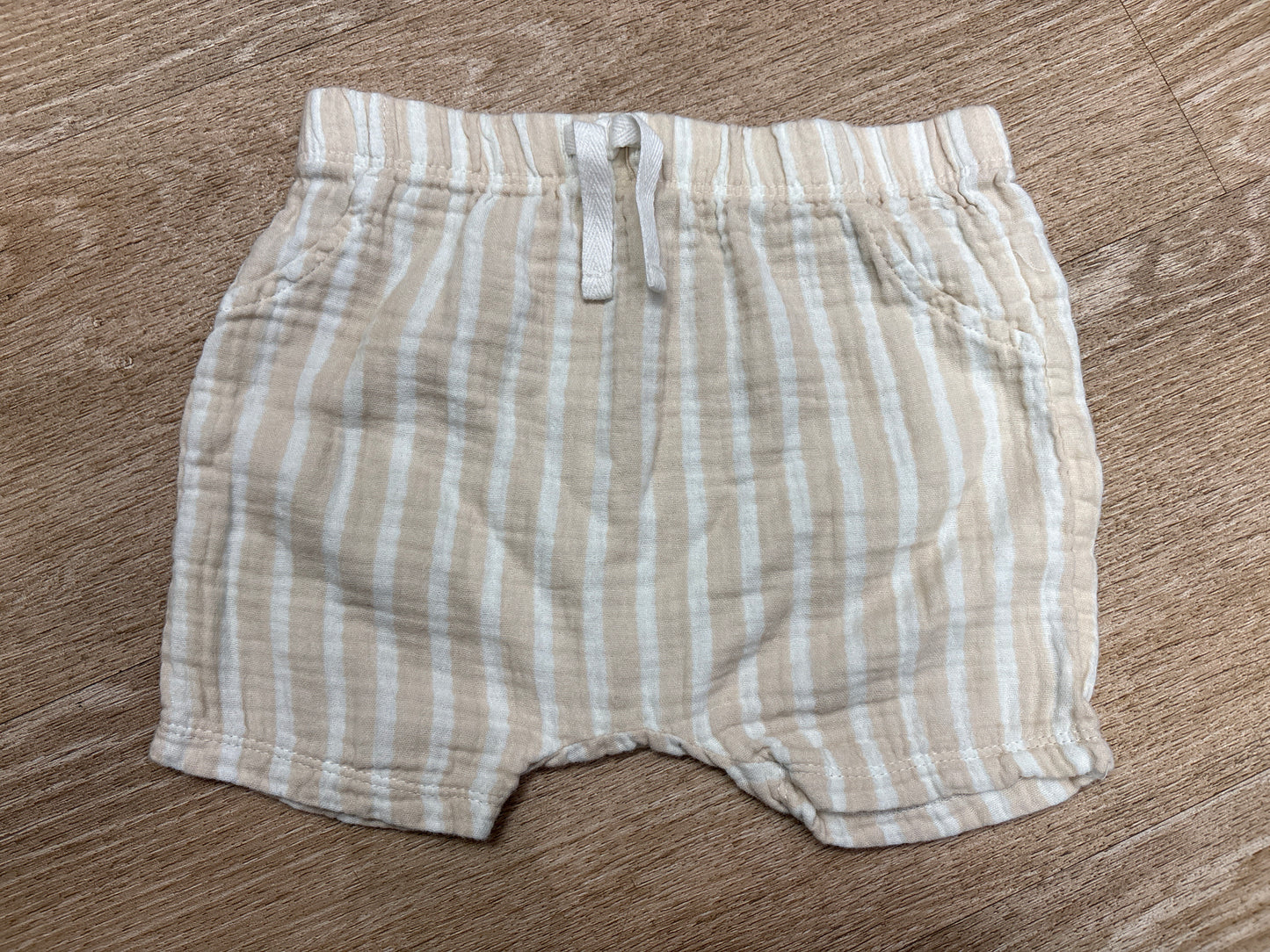 24m Beige/Cream Striped 2 Piece Tank + Shorts Set