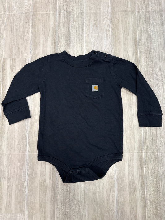 24m Carhartt Black Pocket Long Sleeve Onesie
