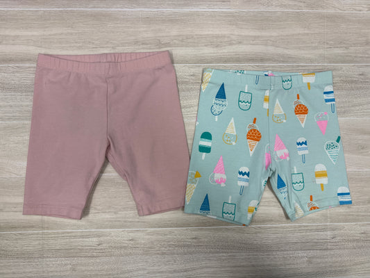 4T Biker Short 2 Pack Ice Cream/Pink