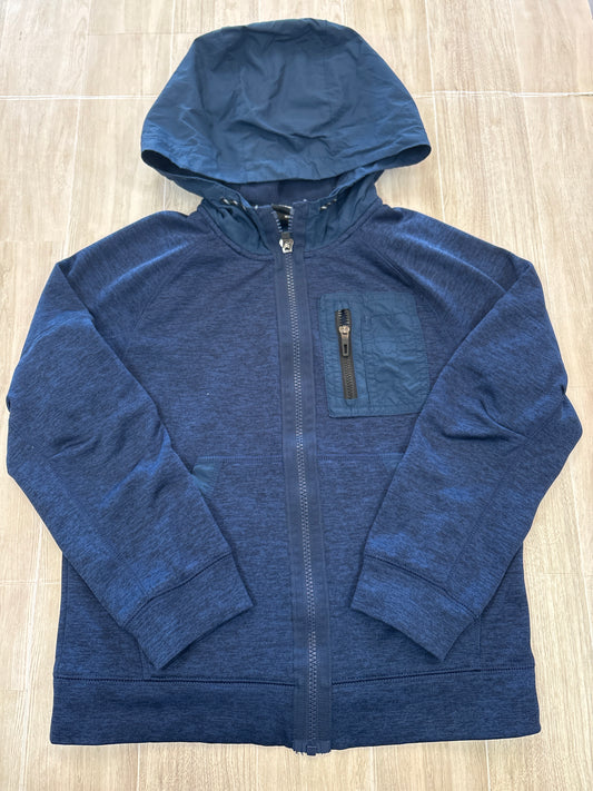 8 Navy Athletic Zip Up Hooded Jacket