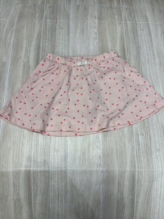 4T Light Pink Heart Skort