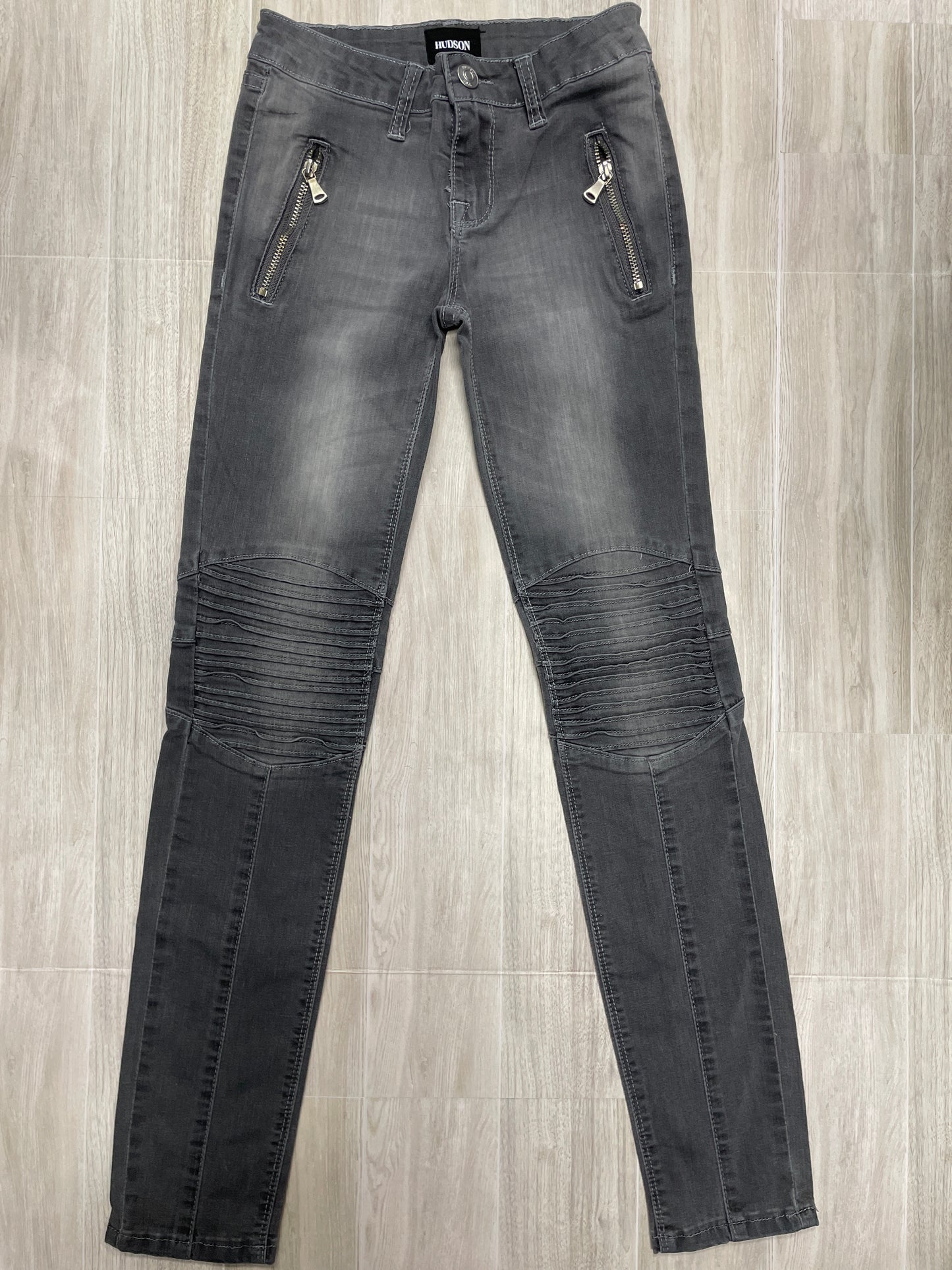 10 Hudson Grey Zipper Pocket Skinny Denim