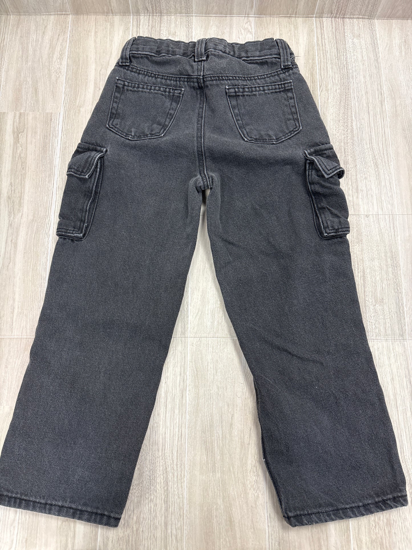 5T Black Barrel Leg Cargo Denim