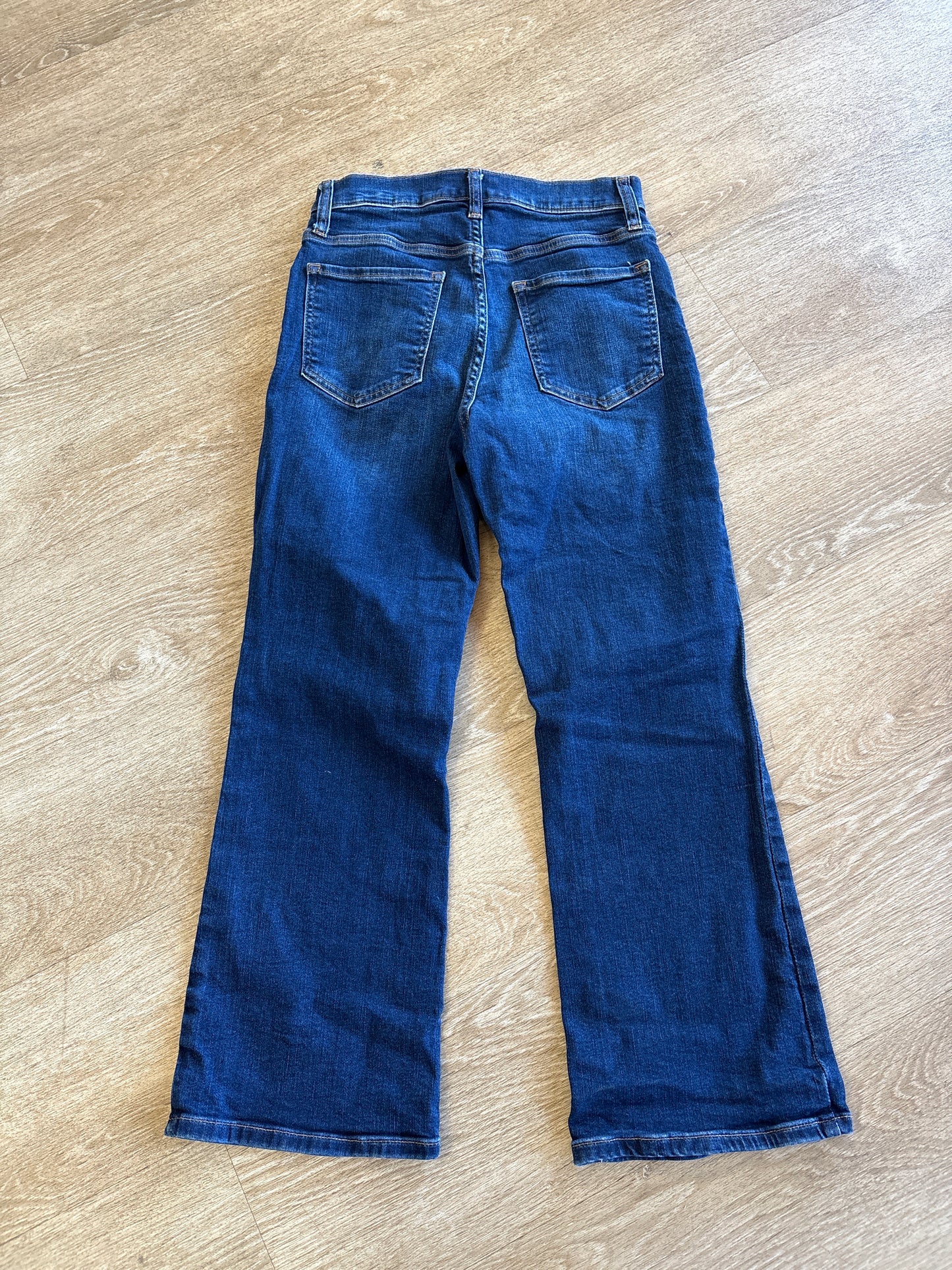 Womens 4/27 Banana Republic Cropped Bootcut Dark Wash Denim