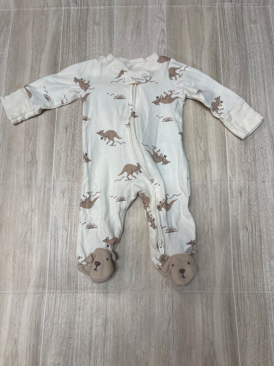 Preemie Cream Kangaroo Pajama
