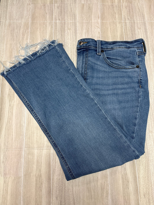 Womens 16 Medium Wash High Rise Kick Flare Denim