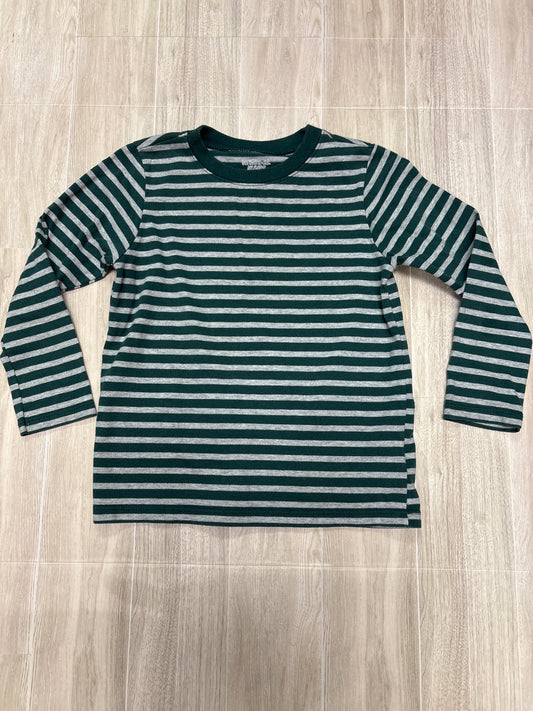 5T Green/Grey Striped Long Sleeve