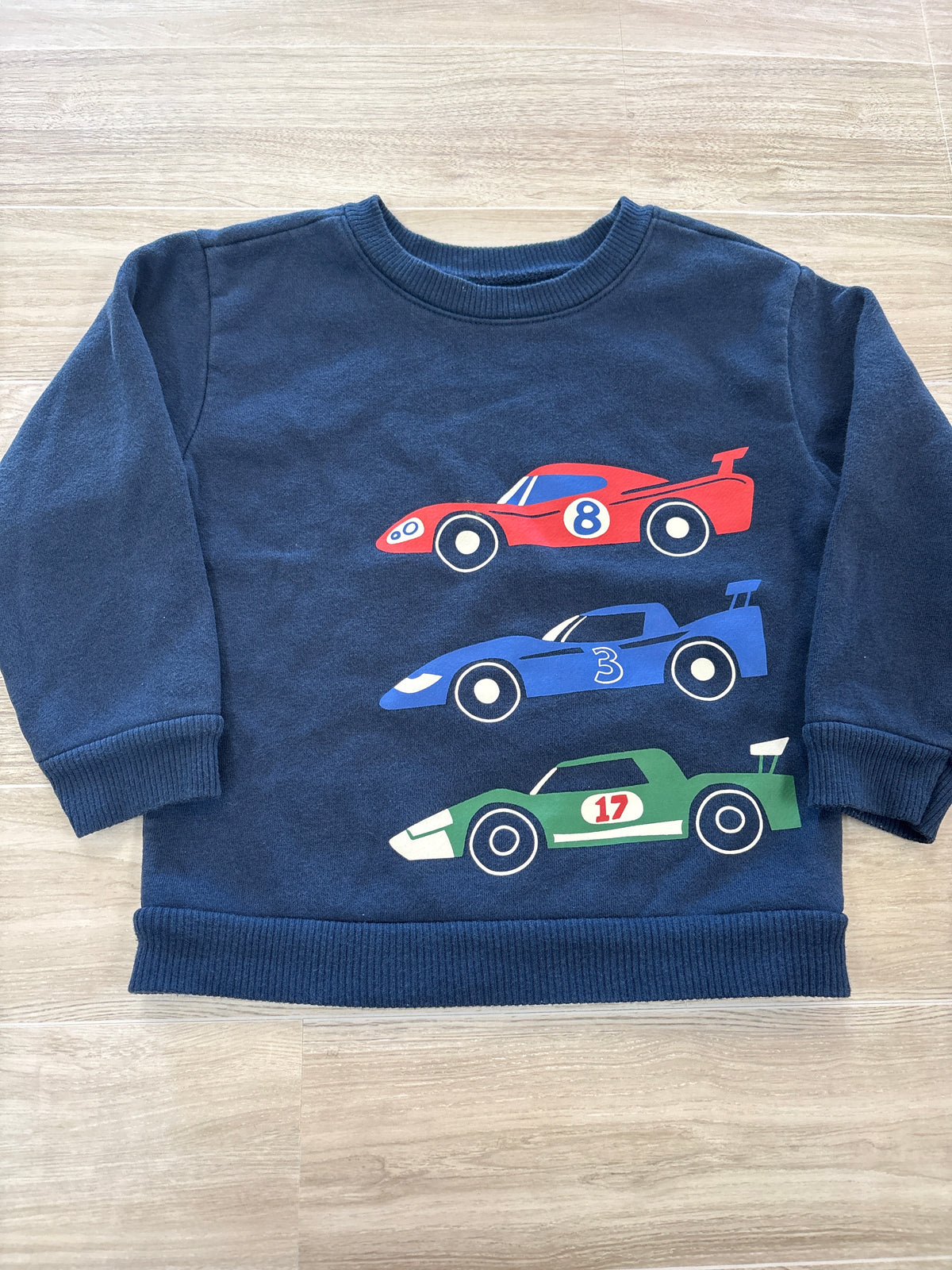 2T Navy Race Car Graphic Crewneck