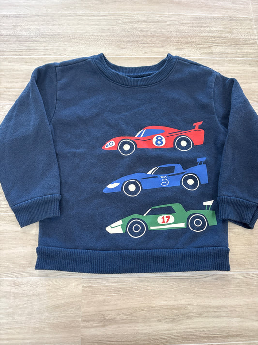 2T Navy Race Car Graphic Crewneck