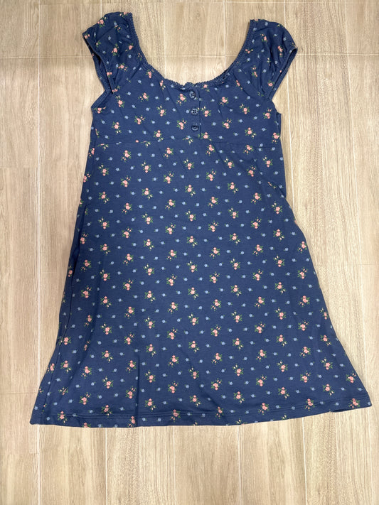 6/7 Blue Flower Button Dress