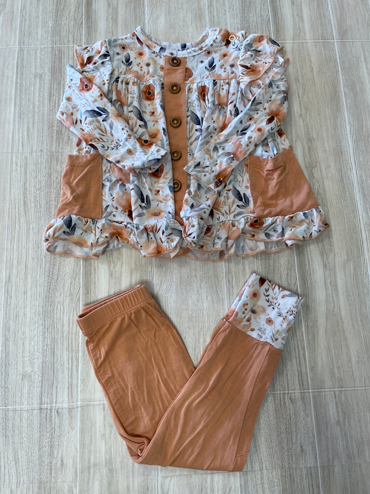 18-24m Fall Floral Button Long Sleeve + Legging Set