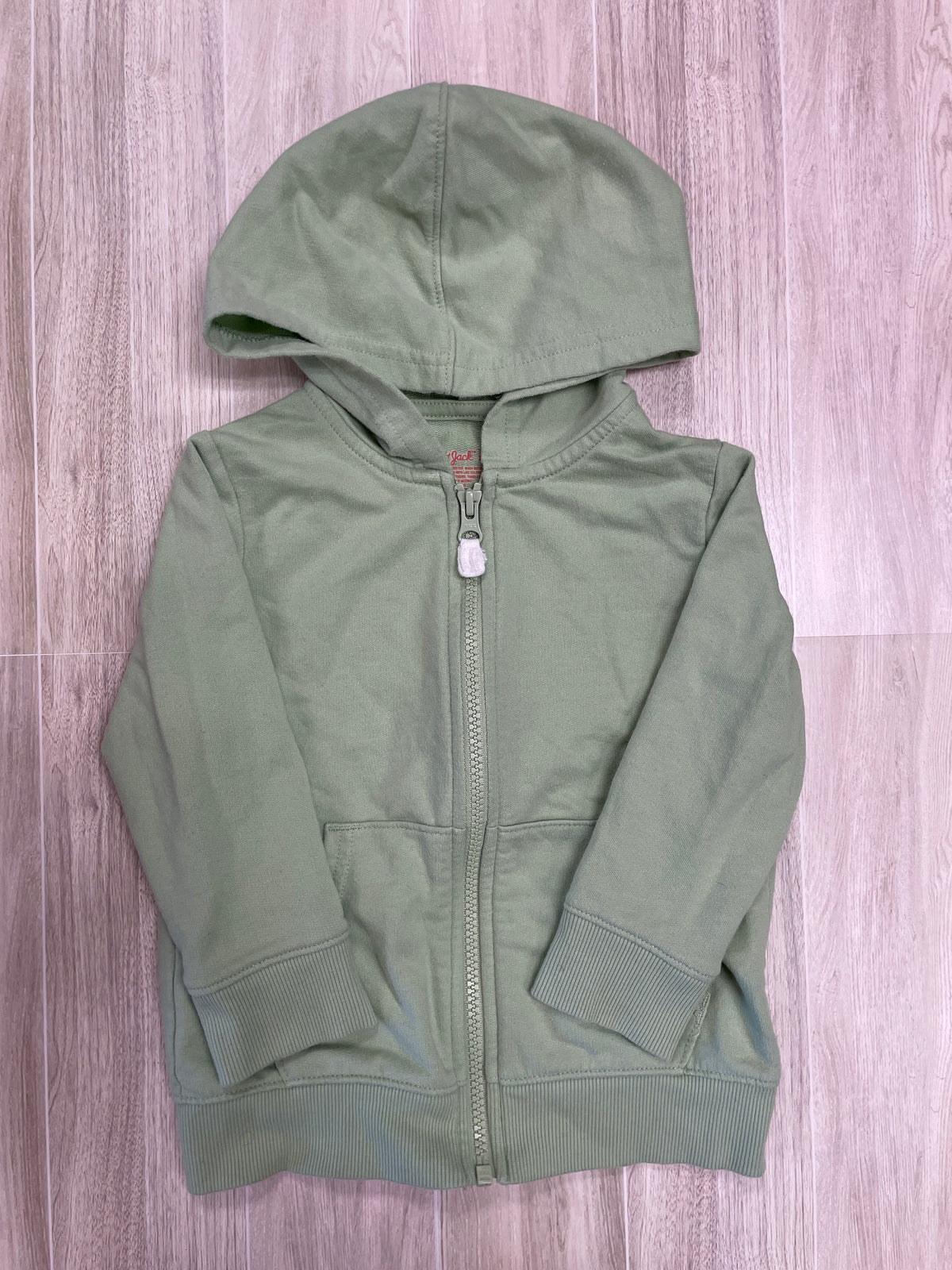 2T Light Green Zip Up Hoodie