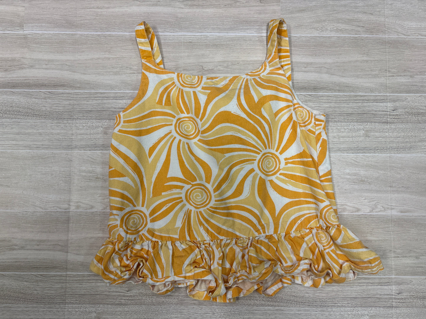 7/8 Yellow Floral Spiral Tank