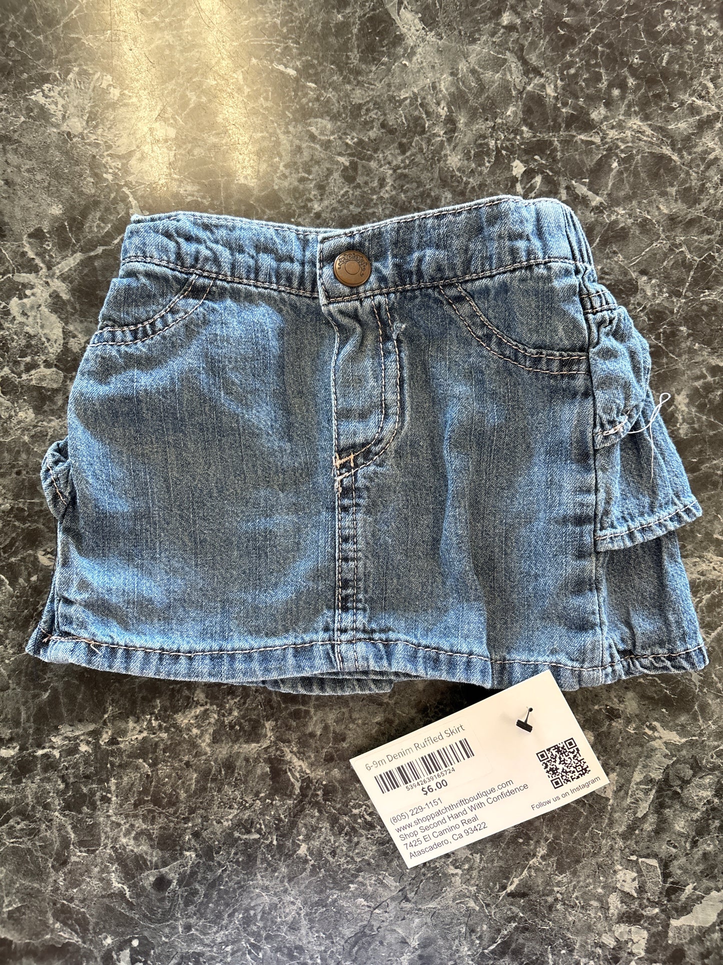 6-9m Denim Ruffled Skirt