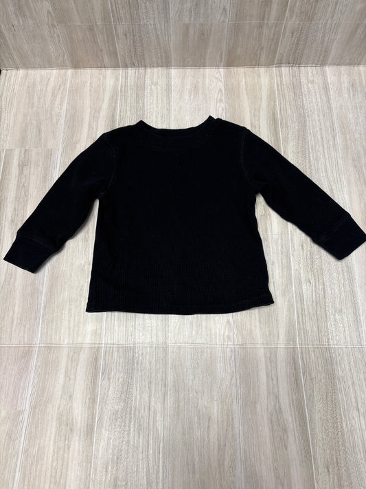 18m Black Waffle Knit Long Sleeve