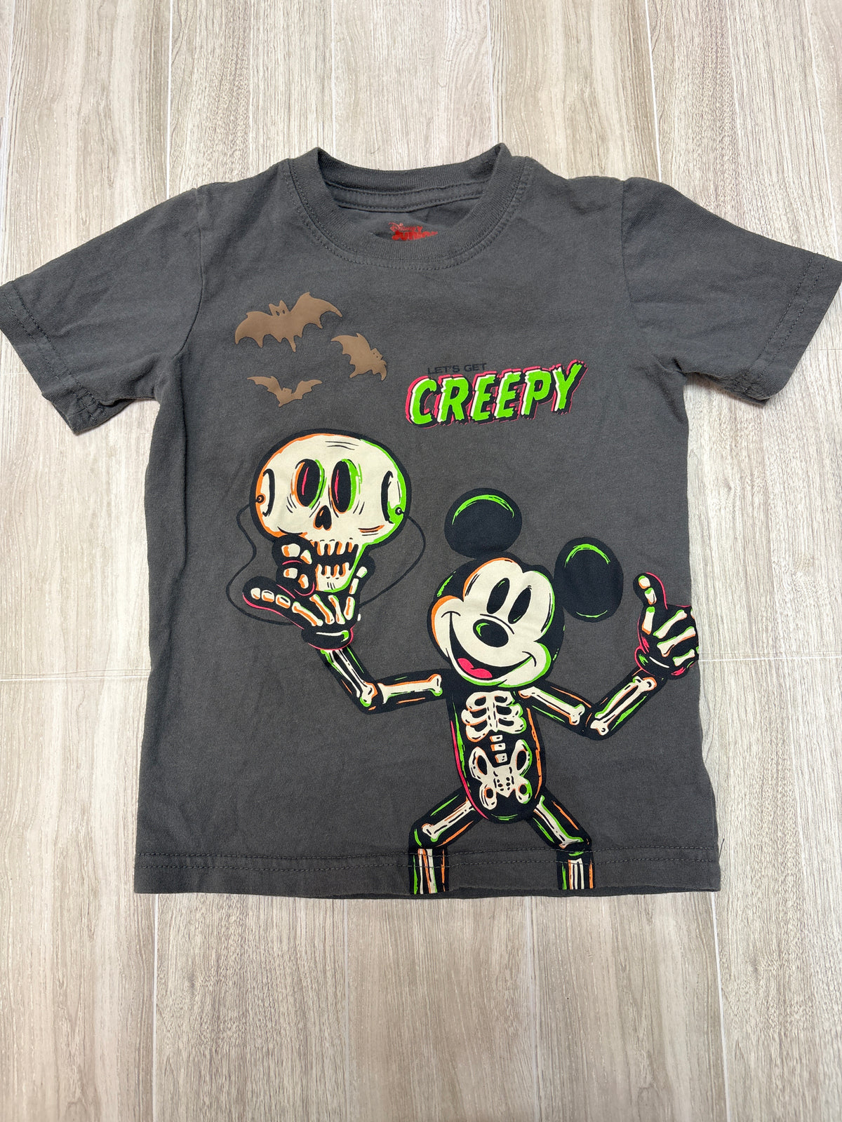 3T Charcoal Grey Skeleton Mickey Graphic Tee