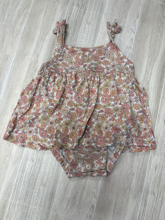 9m Peachy Floral Onesie Tank Dress