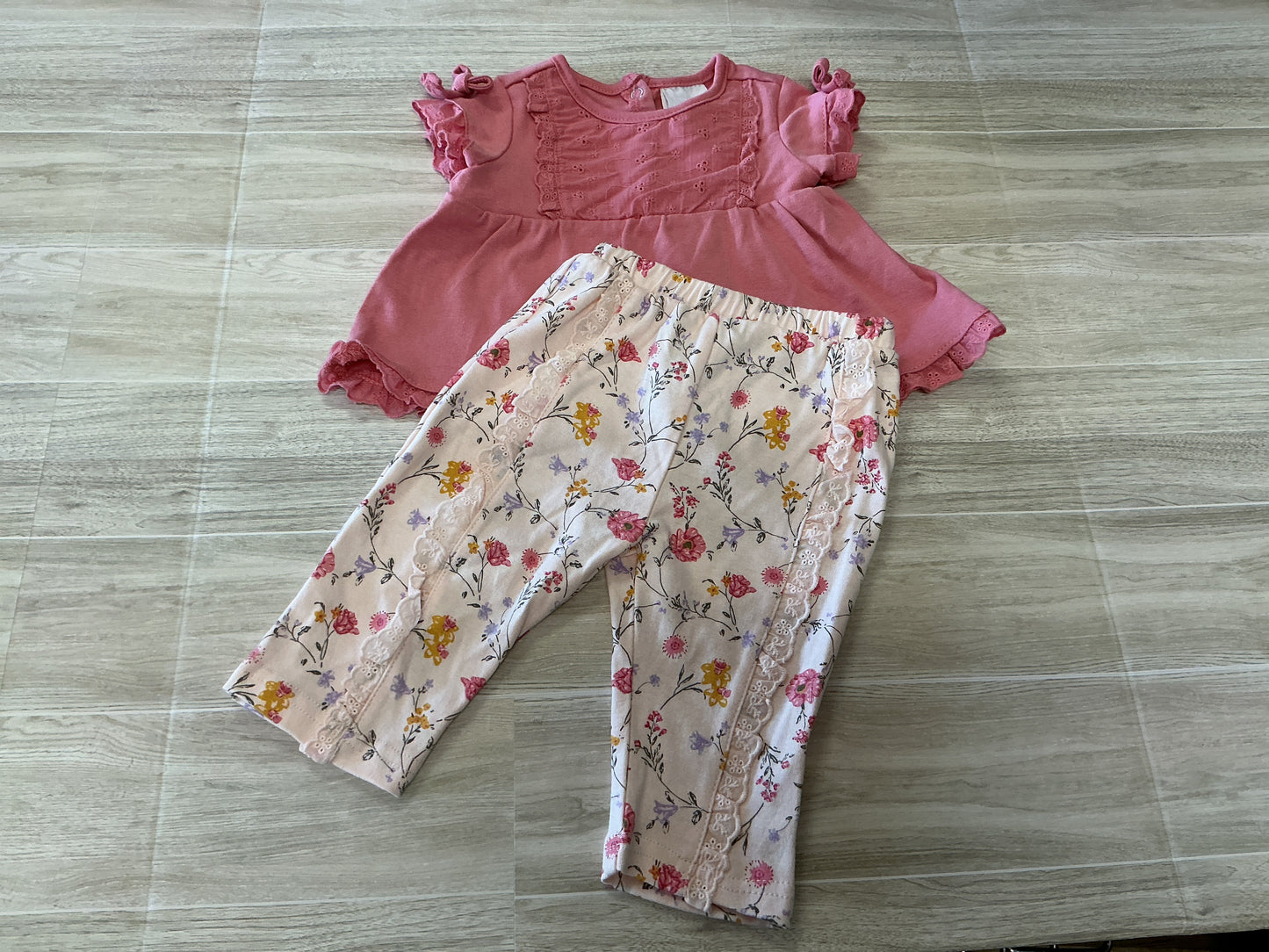 3-6m Laura Ashley Floral Legging + Shirt Set