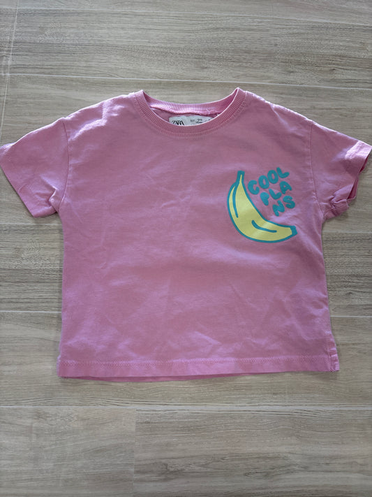 24m Zara Pink Bananas Graphic Tee