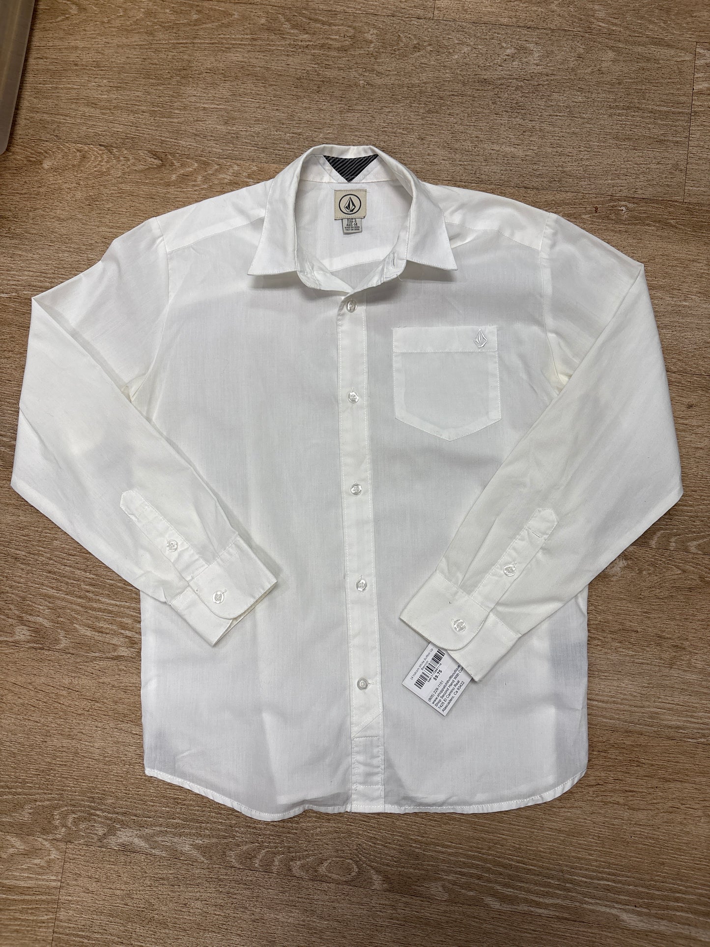 14 Volcom White Button Up - Blemish