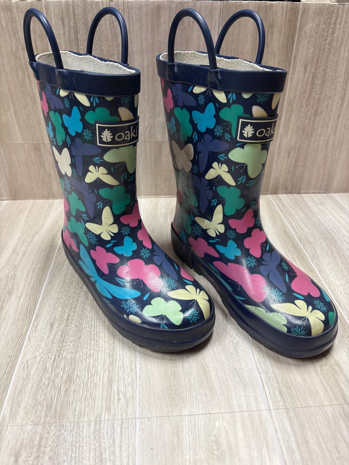 12c Navy Butterfly Rain Boots