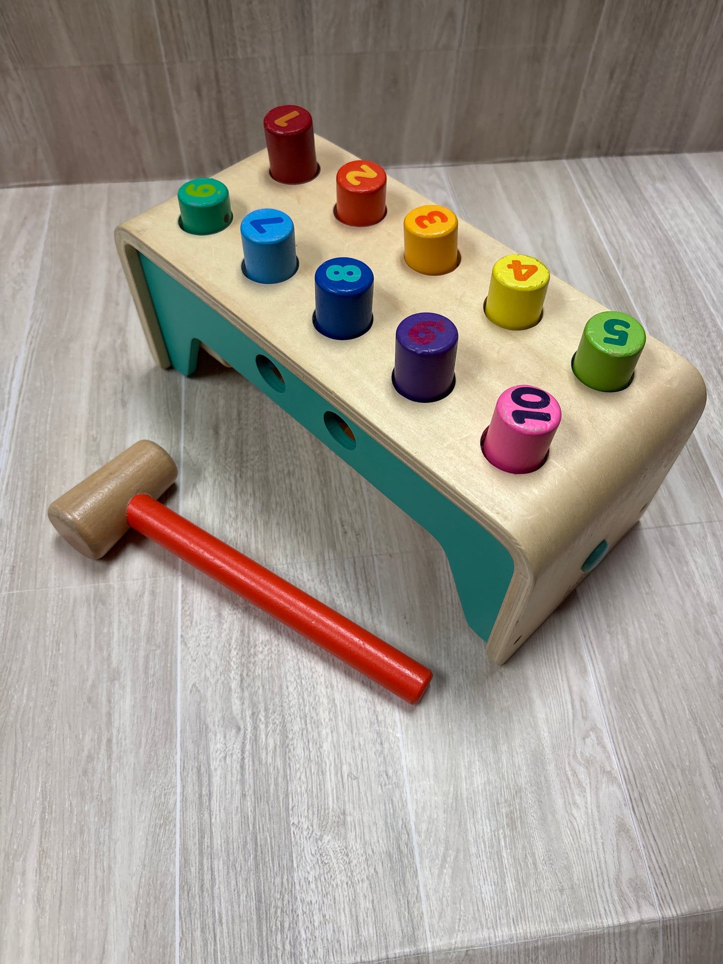 Toy - Wooden Mood Peg Toy with Hammer