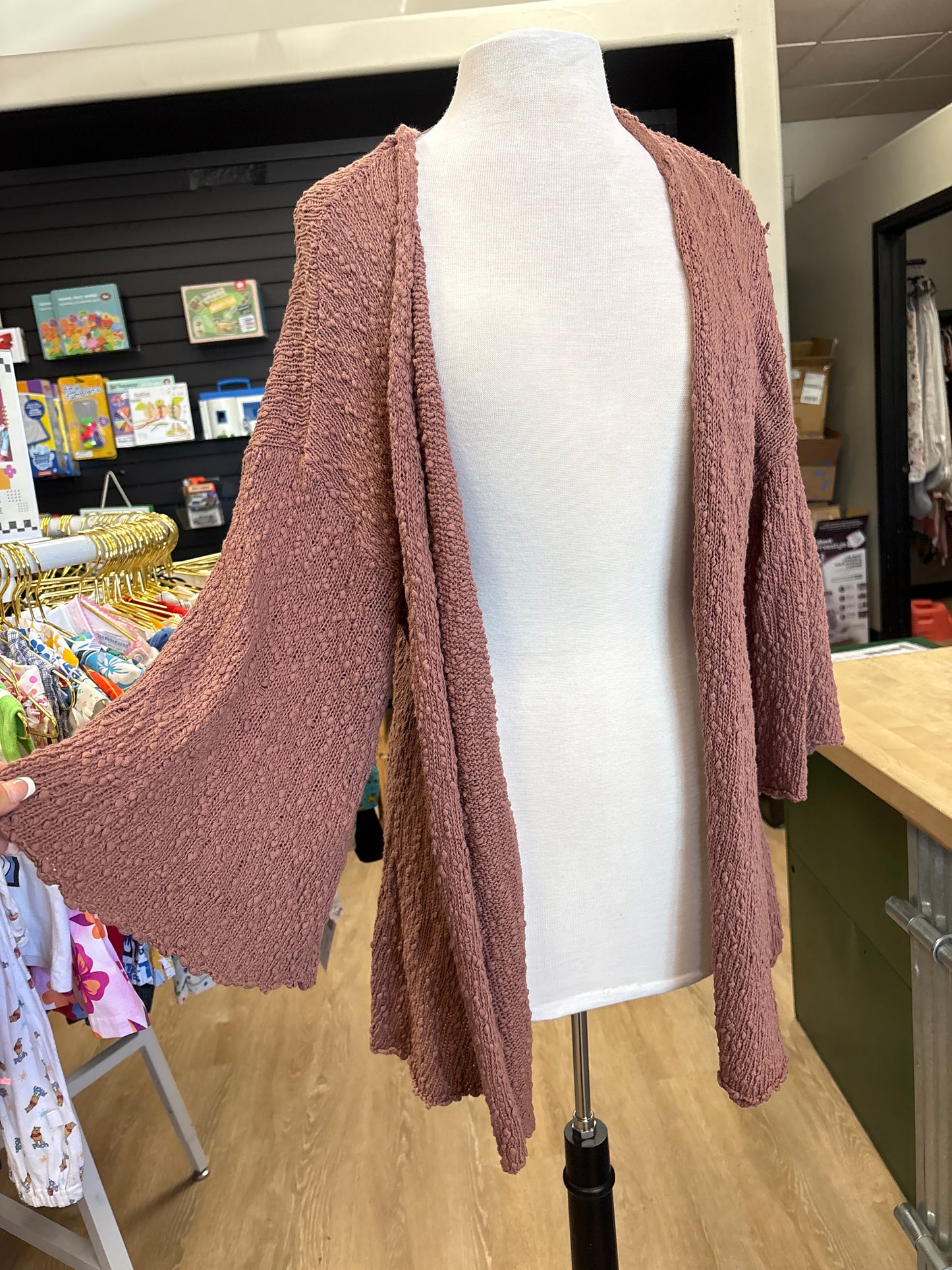 Womens Small O'Neill Brown Knit Cardigan