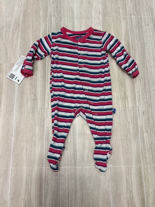 Newborn Kickee Pants Striped Button Pajama