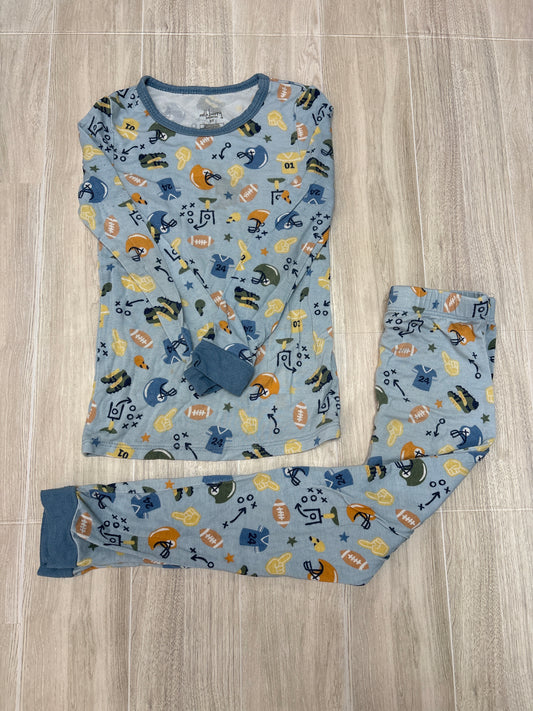 3T Milkberry Light Blue Football Graphic 2 Piece Pajama Set - Blemished