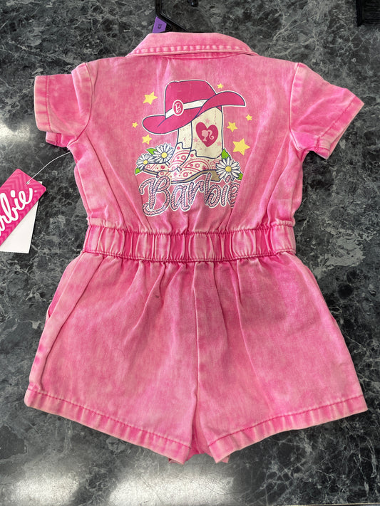 NWT 12m Hot Pink Barbie Denim Romper