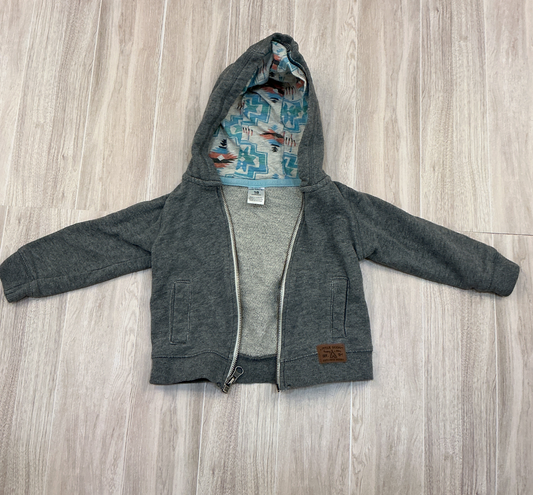 18m Gray Aztec Zip Up Hoodie