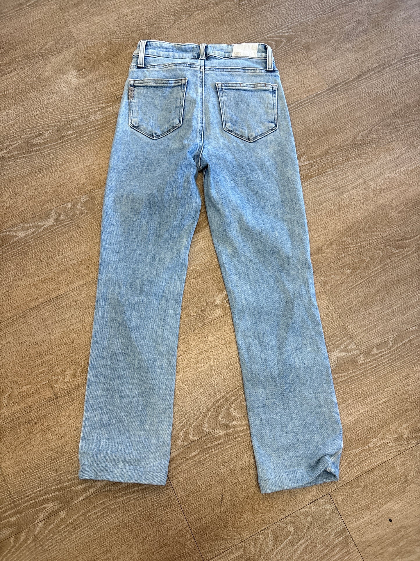 Womens 25 Paige Denim Acid Wash Straight Leg Pants