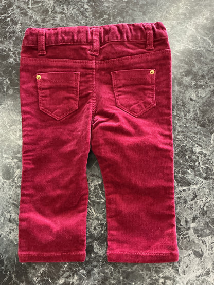 NWT 3-6m Zara Corduroy Crimson Pants