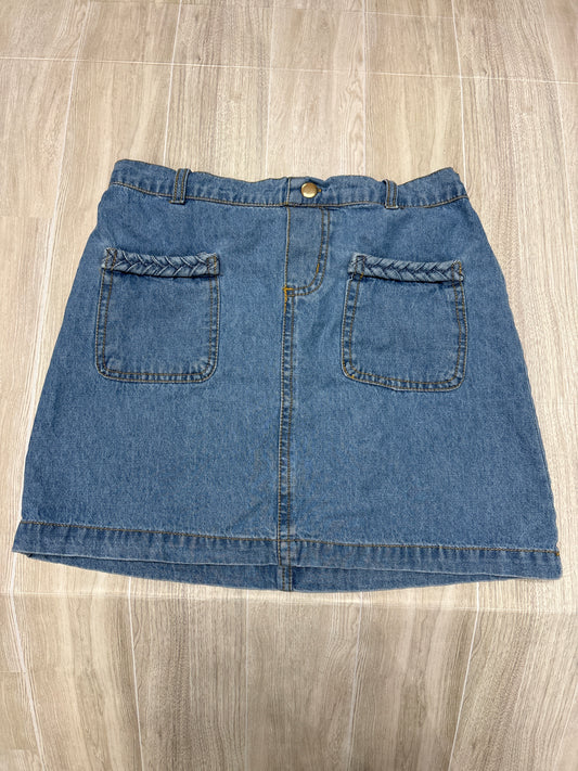 10/12 Light Wash Pocket Denim Skirt