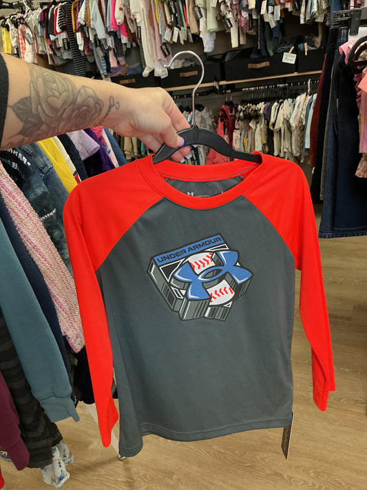 6 Underarmour Orange/Grey Long Sleeve