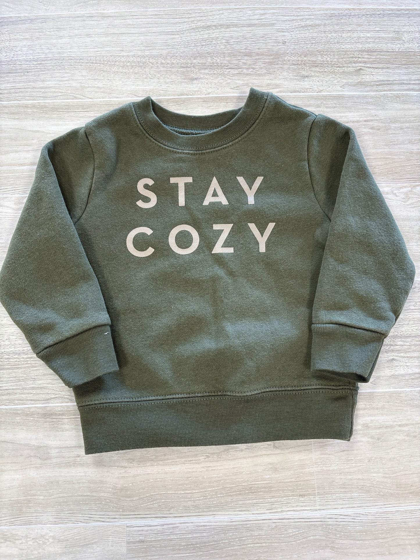 6-9m Olive Stay Cozy Crewneck