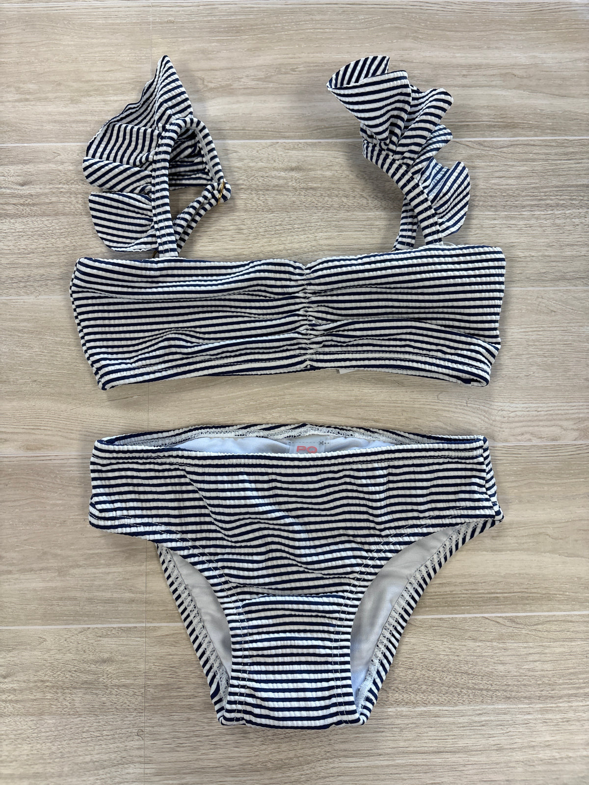 NWT PQ Navy/White Striped 2 Piece Swimsuit