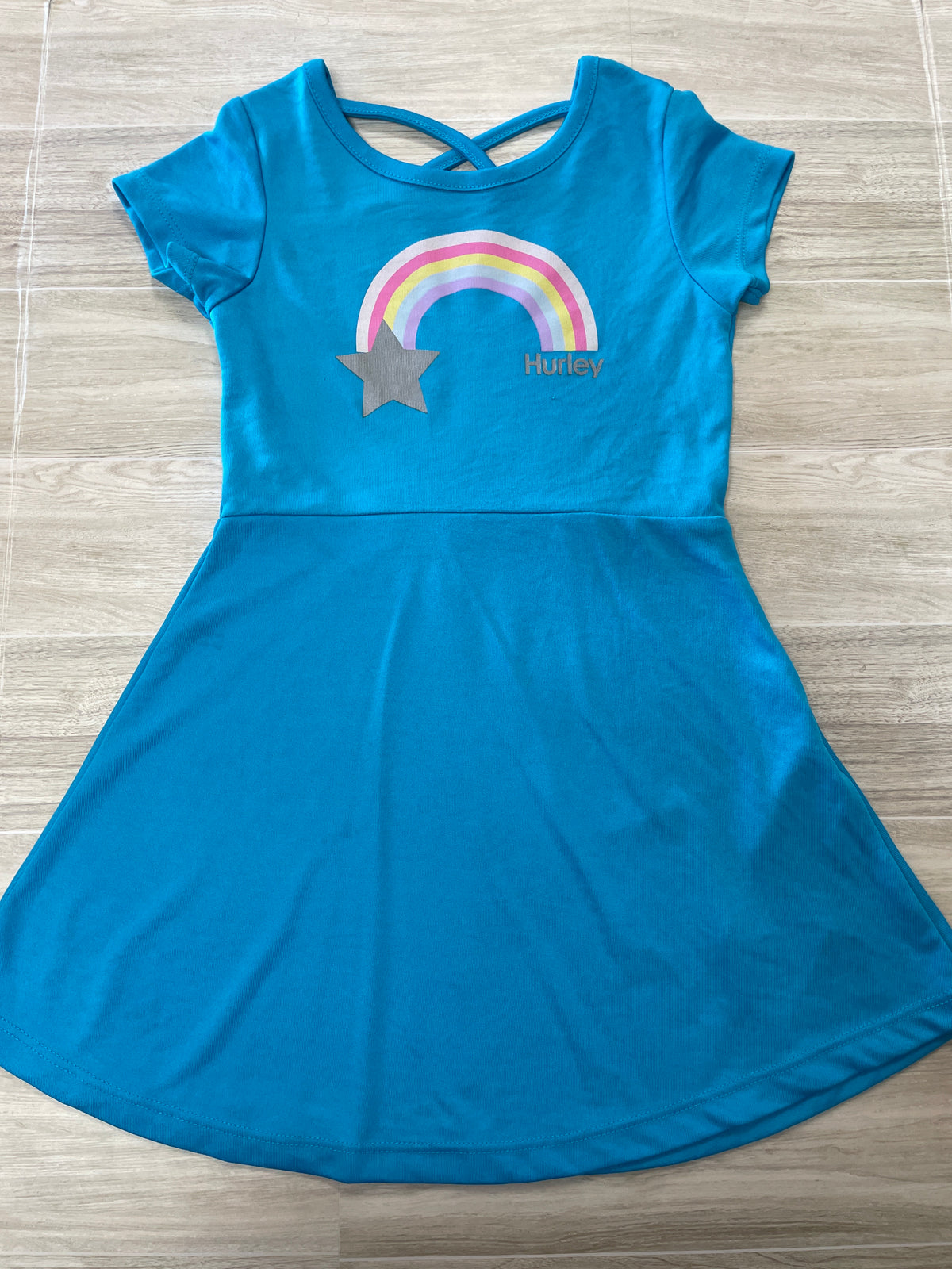 4T Blue Hurley Rainbow Twirl Dress